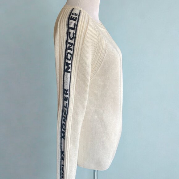 AUTHENTIC Moncler Logo Tape Pullover Sweater - Cream/Ivory - Picture 3 of 8